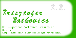 krisztofer matkovics business card